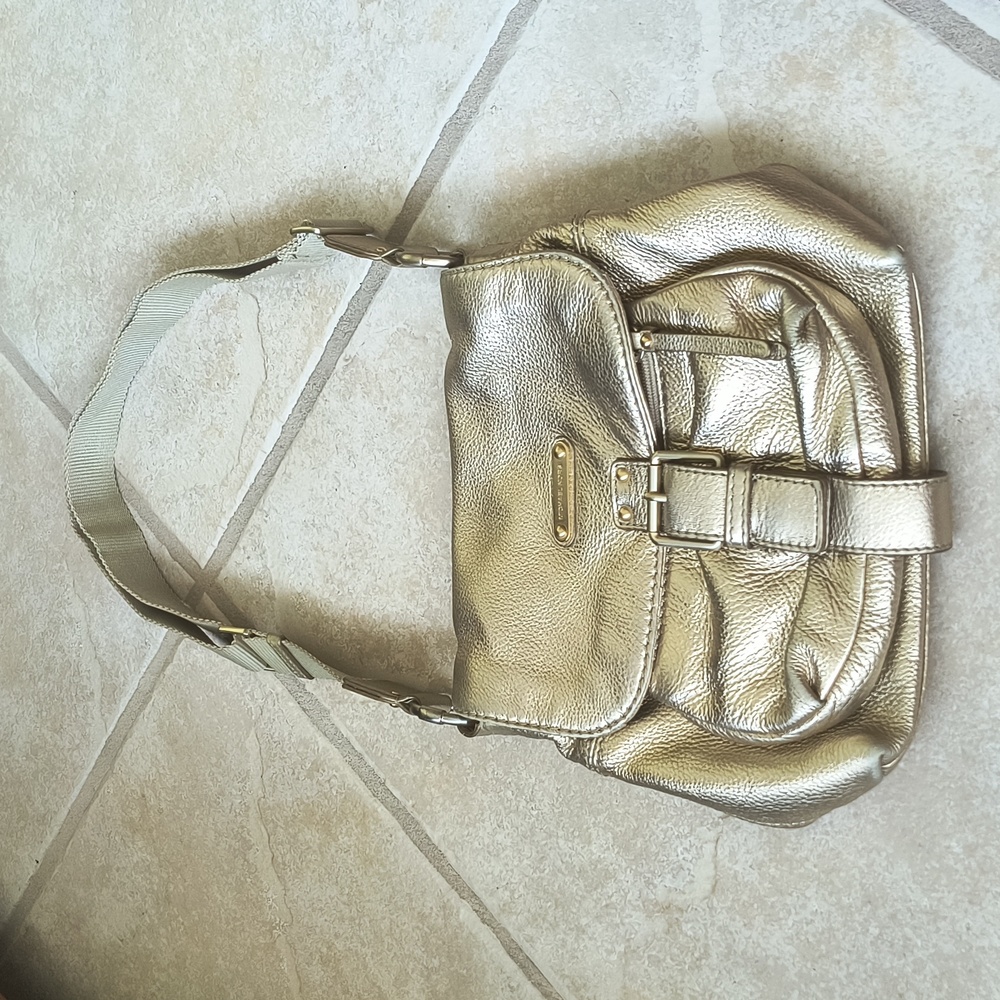 Michael Kors Gold Soft Leather Crossbody Purse